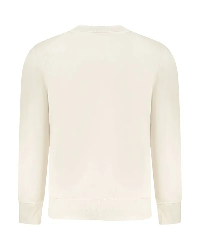 Calvin Klein Logo-Embroidered Cotton Sweatshirt — Beige Beige