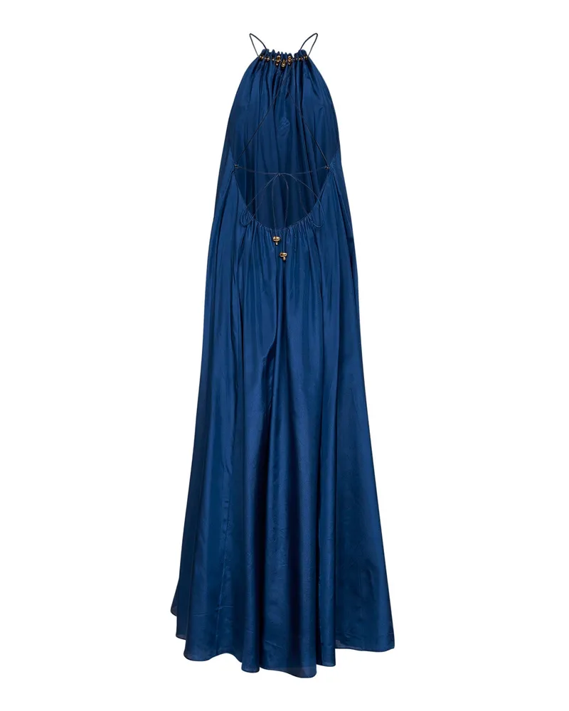 Zimmermann Women's Maxi Dress Aster Dark Cobalt Silk Blue Blue