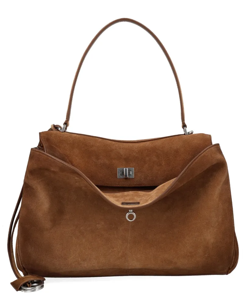 Balenciaga Women's Shoulder Bag Rodeo Medium Leather Buff Beige