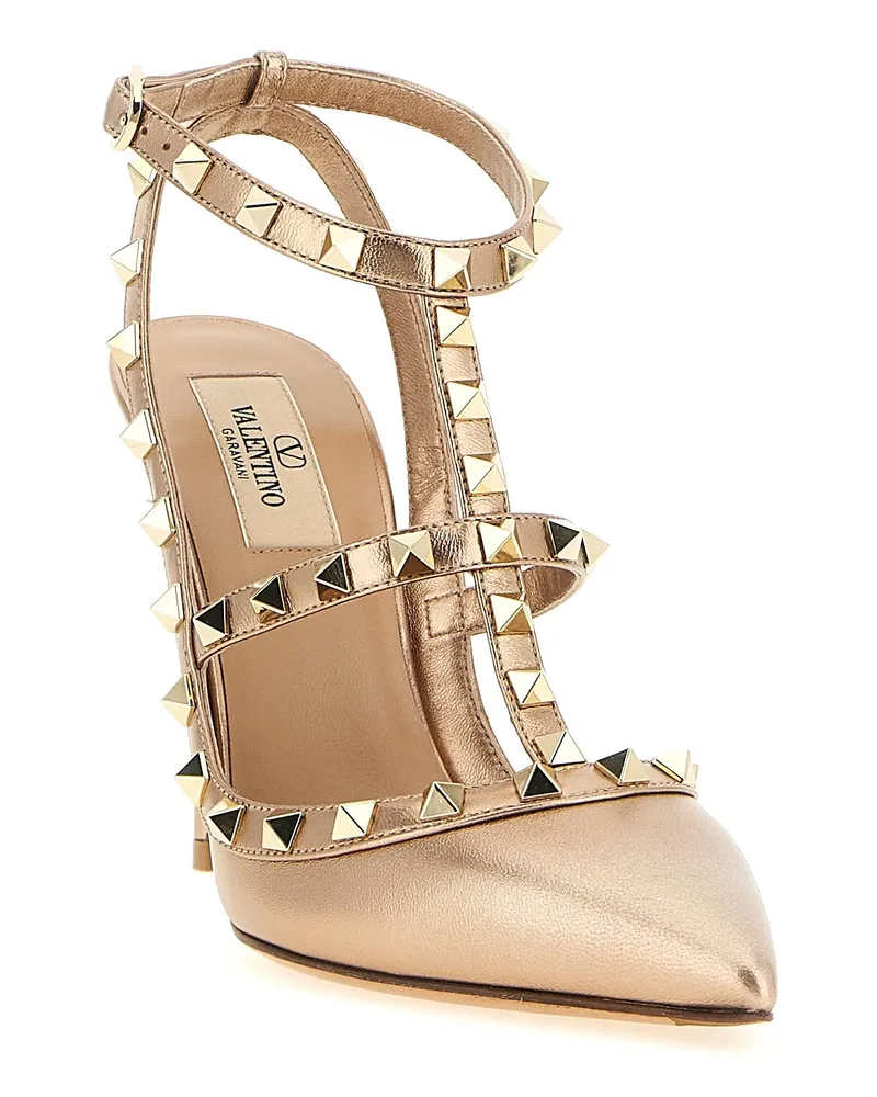 Valentino Garavani Women's Multicolor Calfskin High Heel Pumps Gold