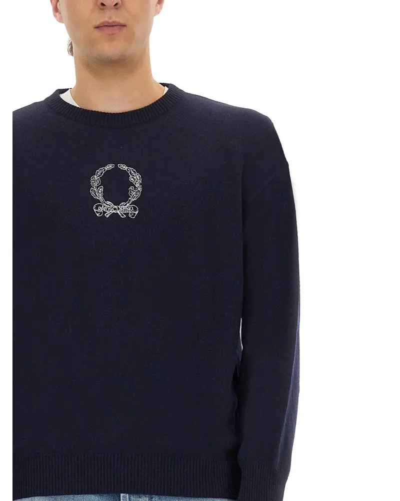 Moschino Wool and Cashmere Blend Sweater — Blue Blue