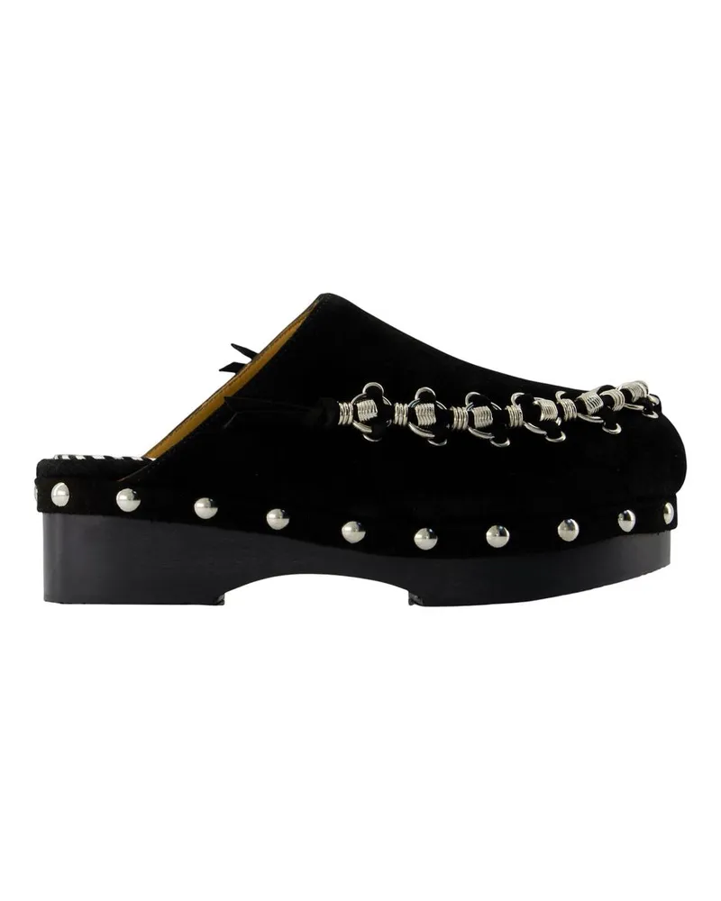 Toga Women's Clog Black Calfskin Slippers Black