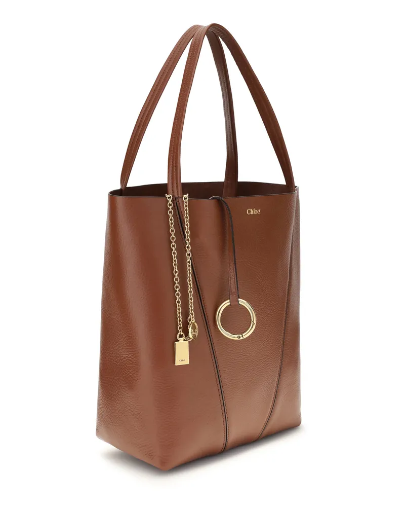 Chloé Women's Spin Shoulder Bag Blushy Brown Calf Leather Bos Taurus Brown