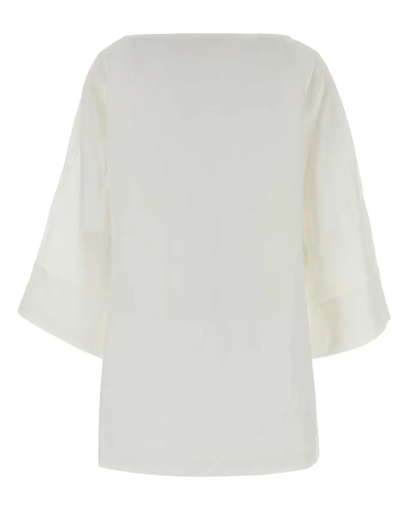 The Row Women's Junia Blouse White Linen Sweater White