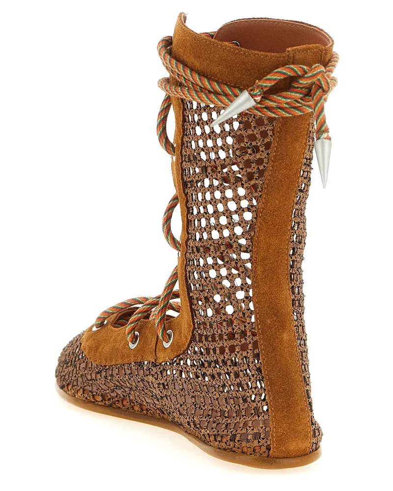 KIKO KOSTADINOV Women's Brown Polyester Ankle Boots Brown