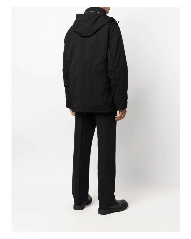 ASPESI Cargo Pocket Parka Coat — Black Black