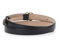 Gold-Tone GG Logo Belt — Black