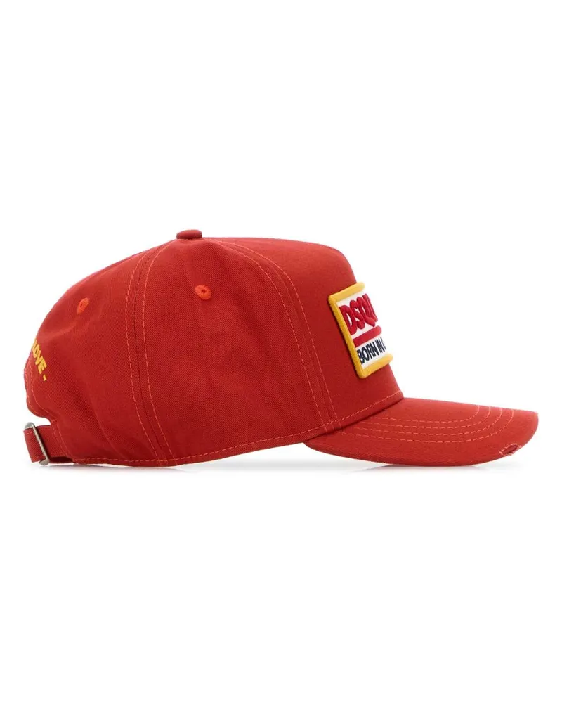Dsquared2 Men's Red Cotton Baseball Cap 5096 Exterior: Cappelli Hat Red