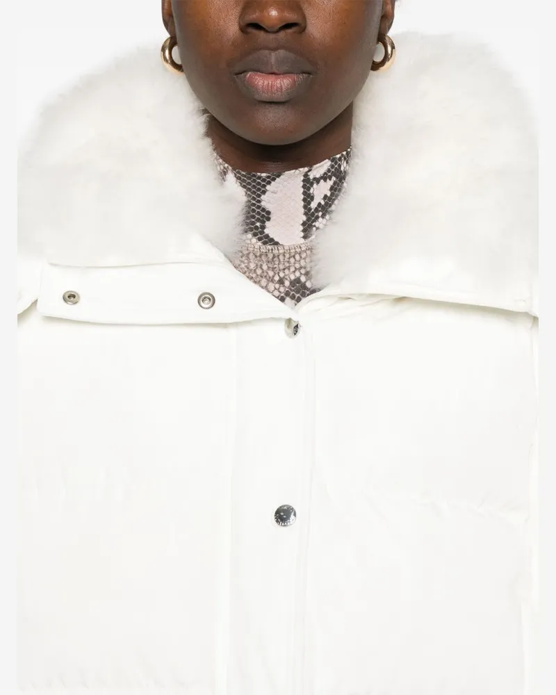 Yves Salomon Women's Contrasting-Collar Ski Jacket Aw24 W White