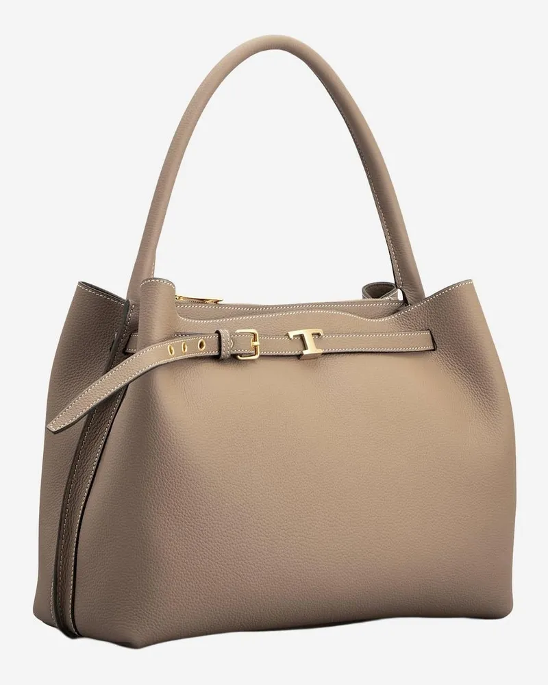 TOD'S Women's Leather Handbag Calfskin Beige Handbags Hand Bags Beige