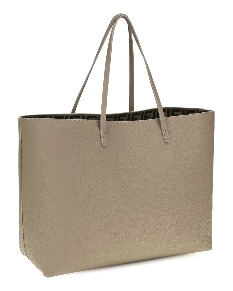 Fendi Women's Medium Roll Roman Leather Shopping Bag Corda+moro Calf Bos Taurus Shoulder Beige