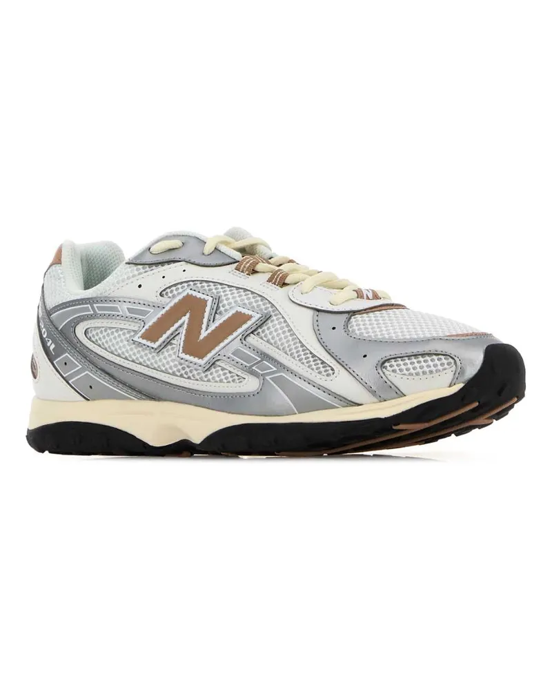 New Balance Men's Multicolor Mesh Sneakers Whitesilver Synthetic White