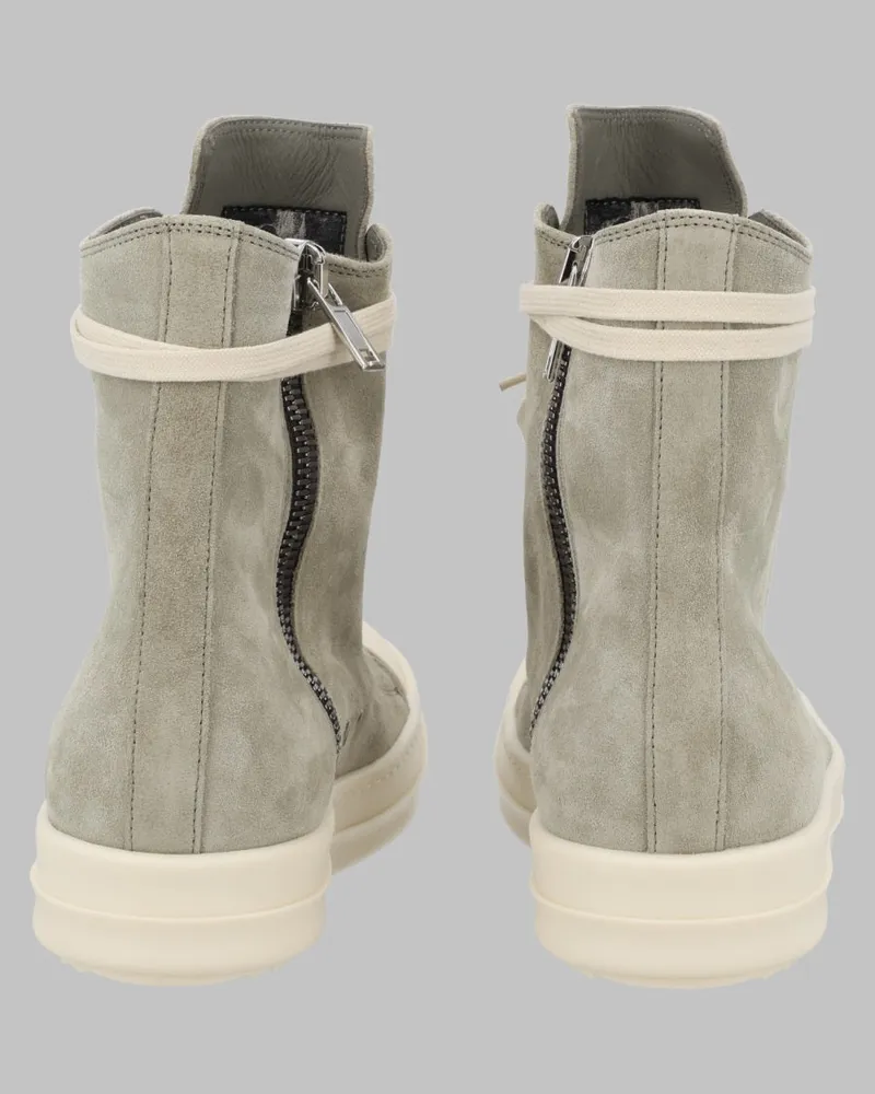 Rick Owens Leather Sneakers — Gray Gray