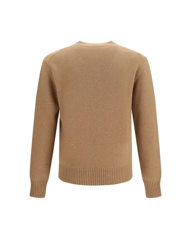 AMI Paris Cashmere Blend Sweater — Brown Brown