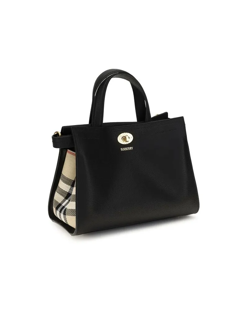 Burberry Women's Black Cotton Handbag Bag Black