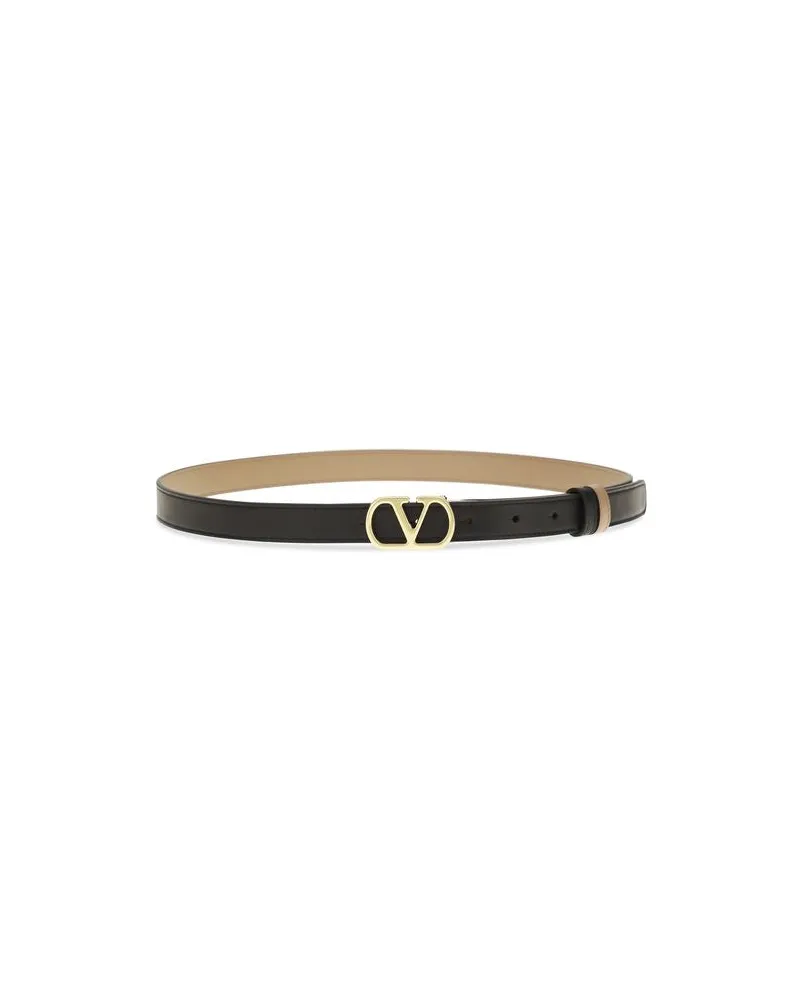 Valentino Garavani Women's Black Calf Leather Bos Taurus Regular Belt Black
