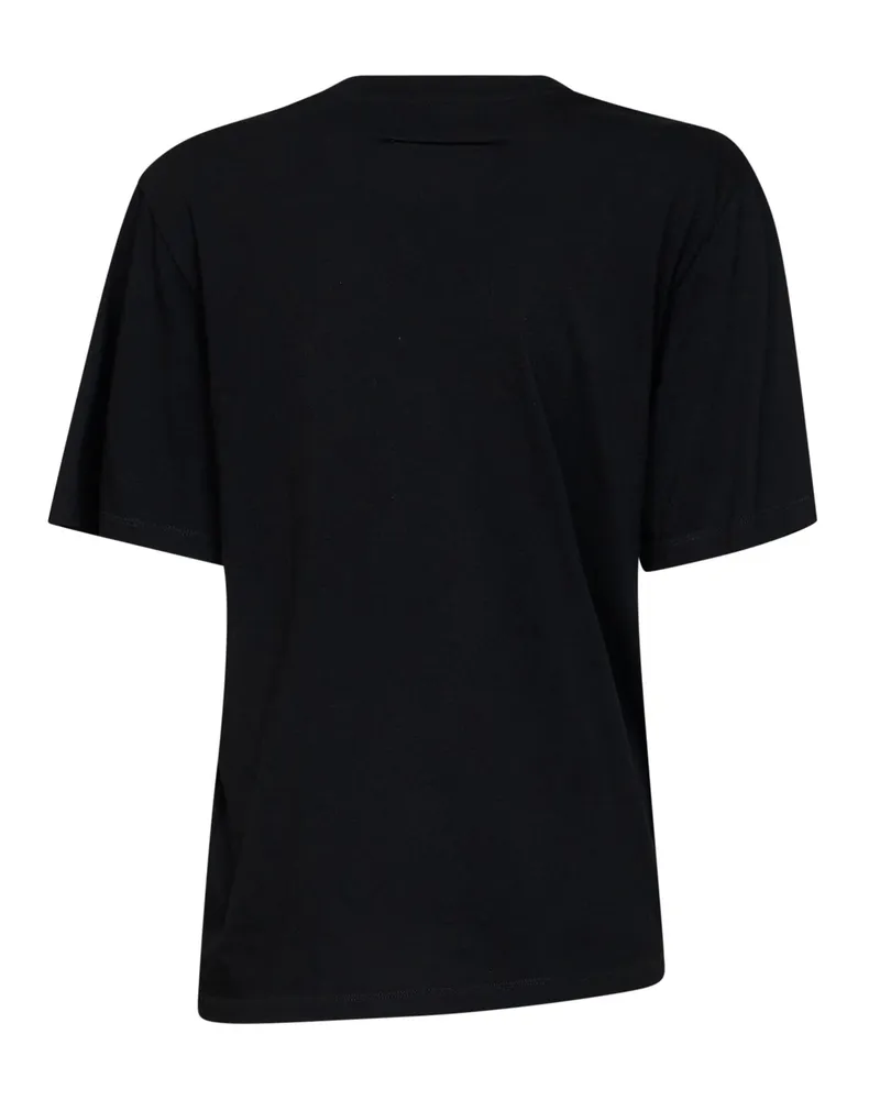 Maison Margiela Women's T-Shirt Draped Detail Black T-Shirts & Jerseys Black
