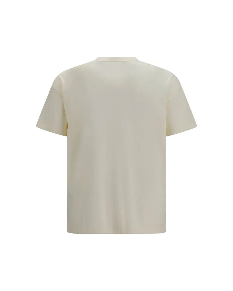 Palm Angels Men's Beige Cotton T-Shirt Beige