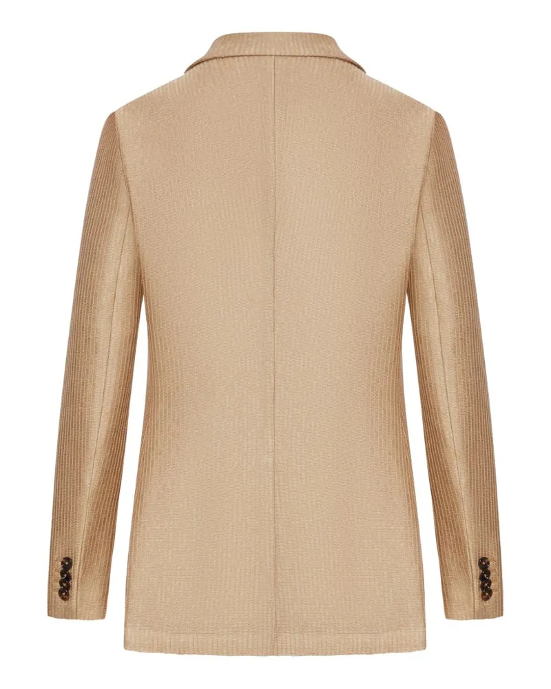 Tagliatore Double-Breasted Cotton Blazer — Beige Beige