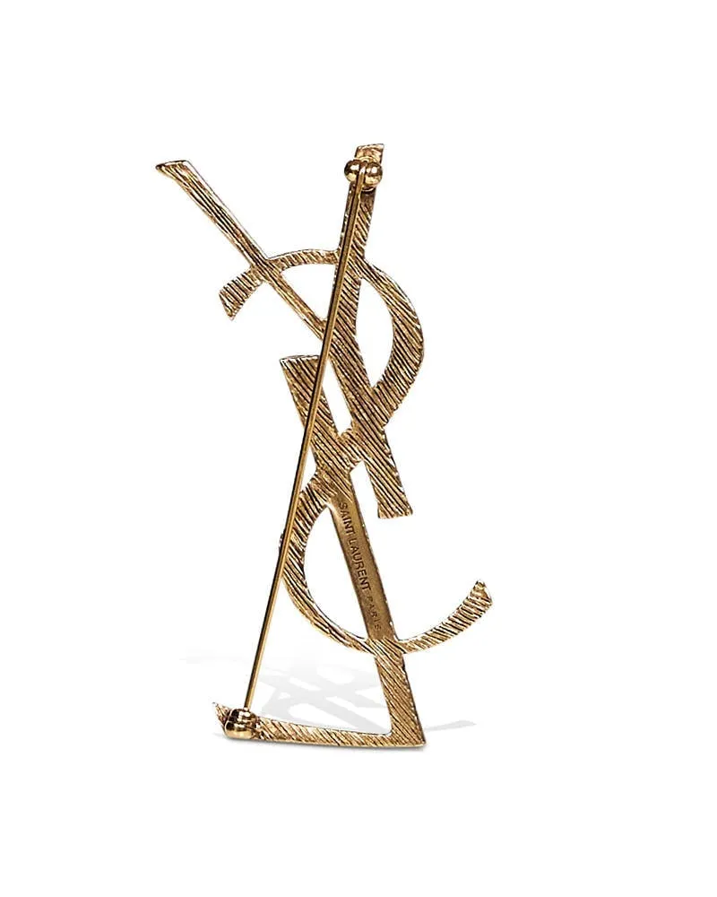 Saint Laurent Cassandre Brooch — Gold Gold