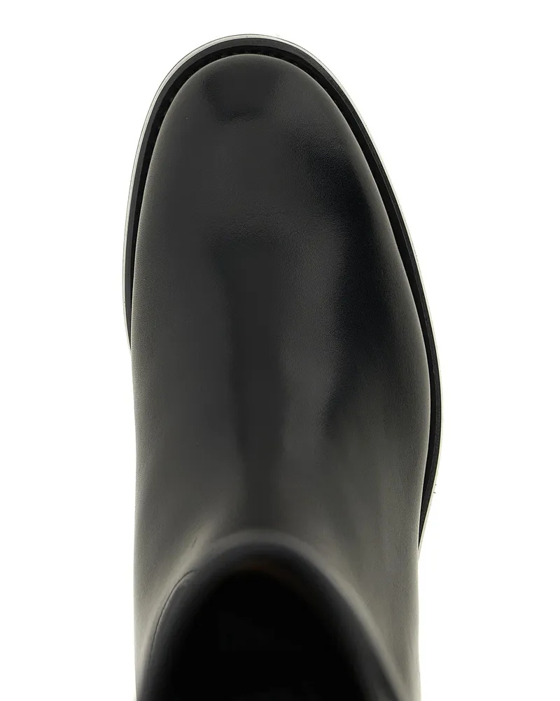 Church's Women's Black Calfskin Over The Knee Shoe Black