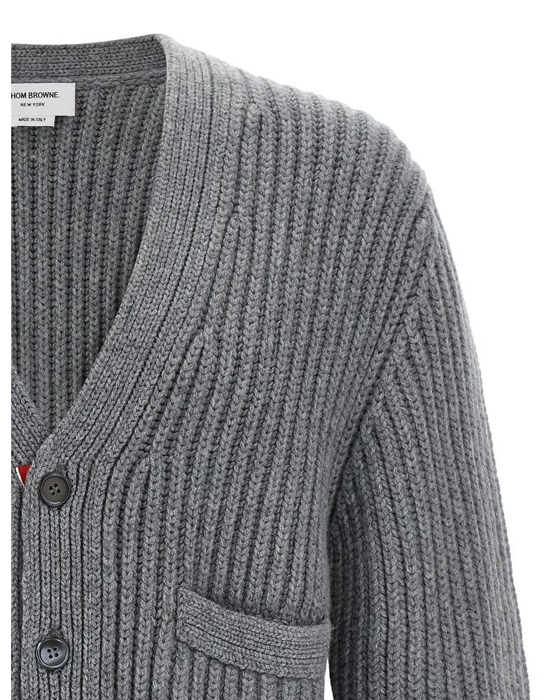 Thom Browne Men's Gray Cashmere Cardigan Clothing Gray