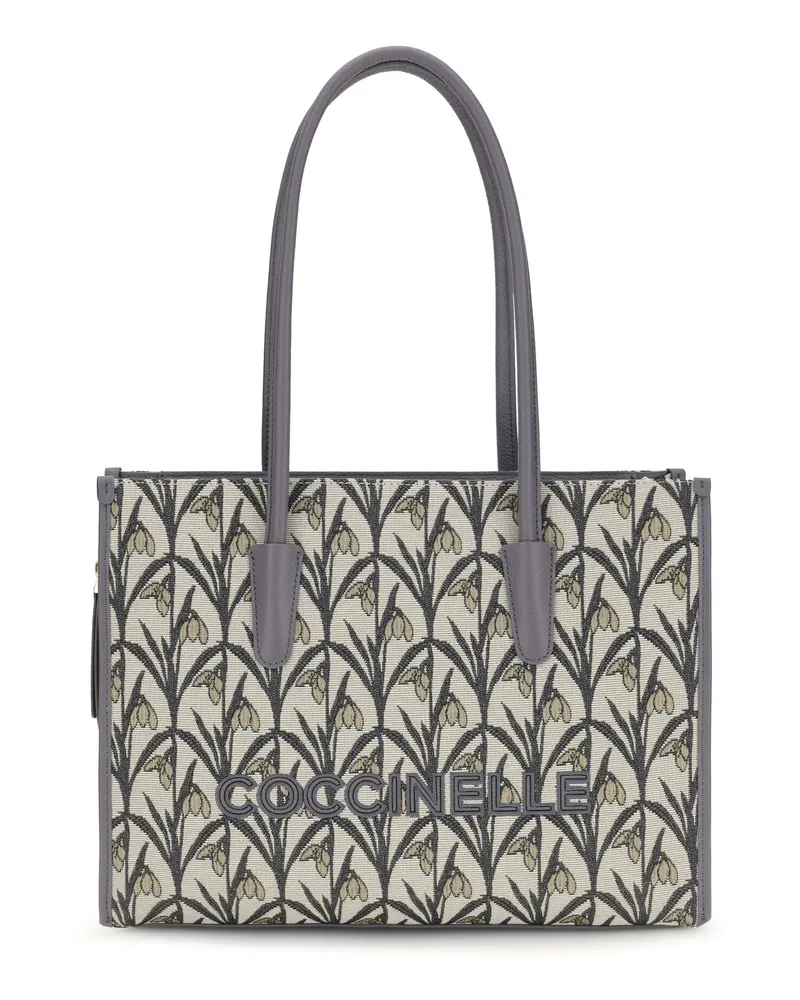 Coccinelle Women's Jacquard Tote Bag Multicolour-Stove Fabric Shoulder Multicolour/stove Multicolor