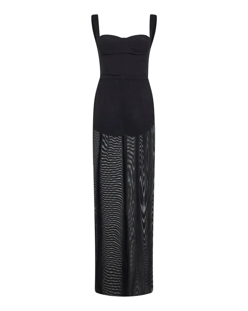 Alex Perry Women's Column Dress Black Stretch Mesh Nylon Black