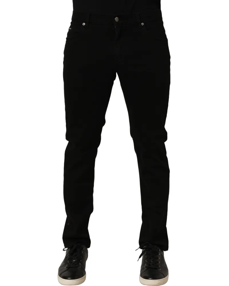 Dolce & Gabbana Stretch-Cotton Skinny Jeans — Black Black
