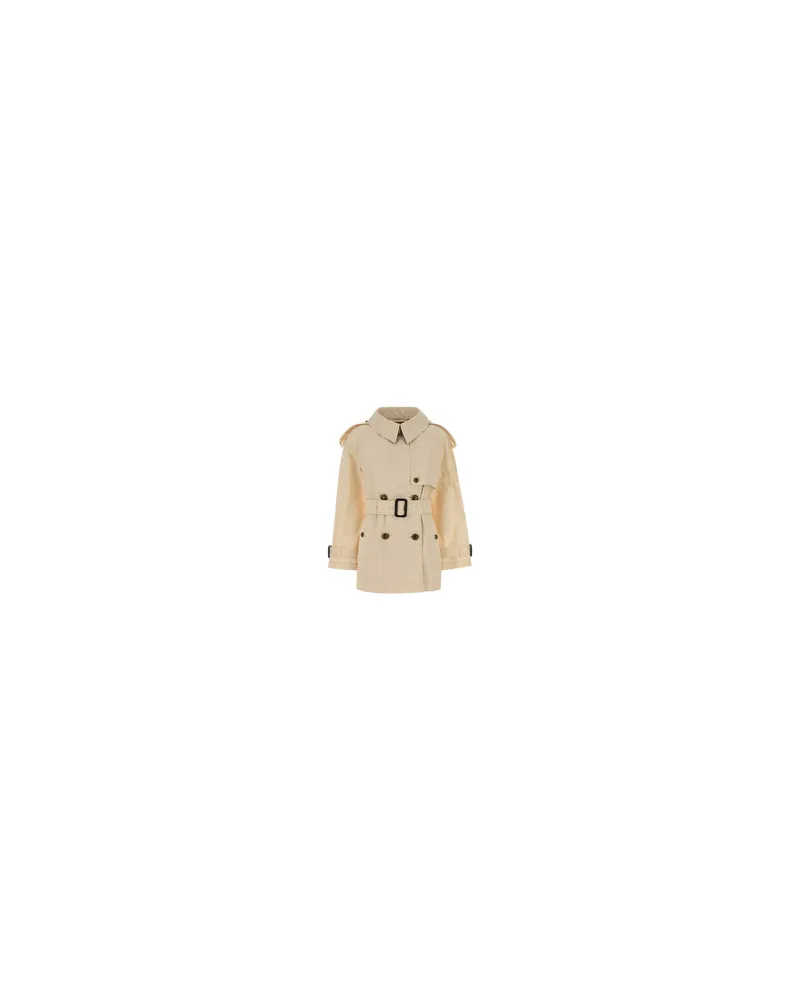 Burberry Women's Ivory Cotton Fitzrovia Trench Coat Ceramicwhite Beige