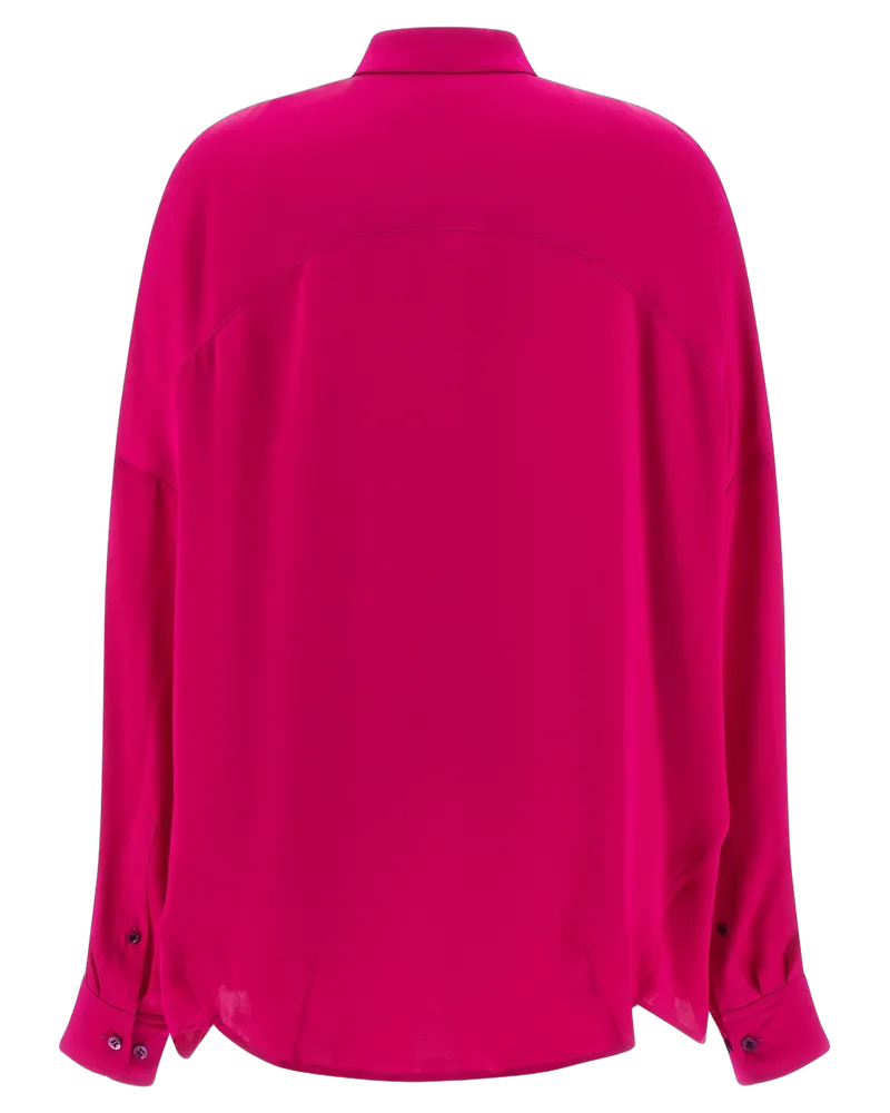 Dries van Noten Women's Fuchsia Silk Blouse Pink