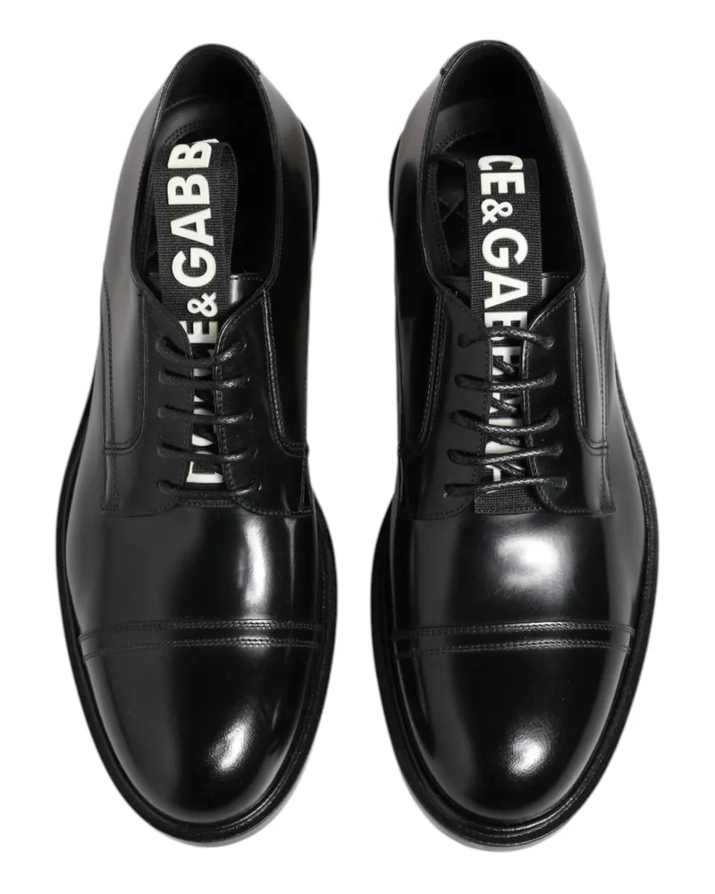 Dolce & Gabbana Polished Calf Leather Oxford — Black Black