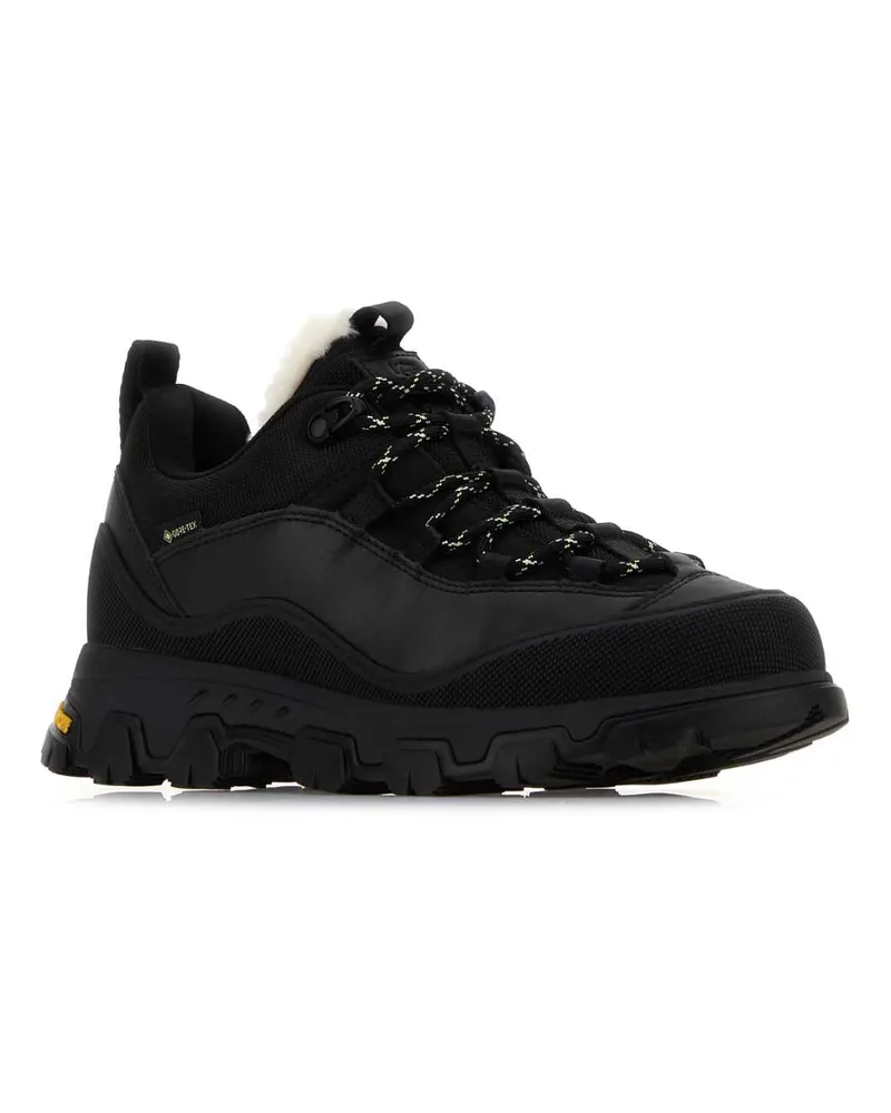 UGG Women's Black Canvas And Leather Metrotrek Sneakers Charcoal Black