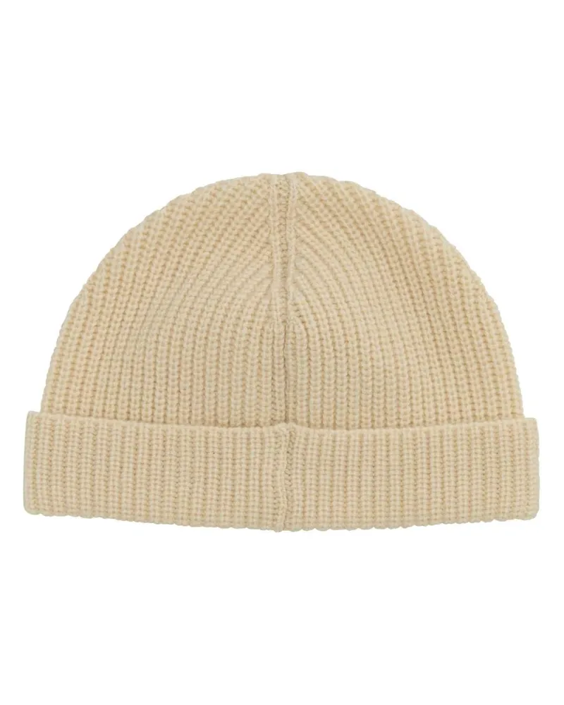 Valentino Garavani Men's Sand Cashmere Beanie Hat Burro Exterior: Cuffie Beige