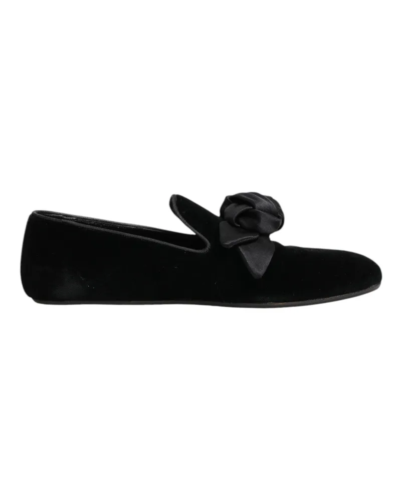 Dolce & Gabbana Men's Black Suede Cotton Rose Slip On Loafers Shoes Co+vi Black