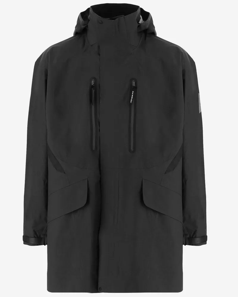 and wander Men's Technical Hooded Jacket With Pockets Black Nylon Black