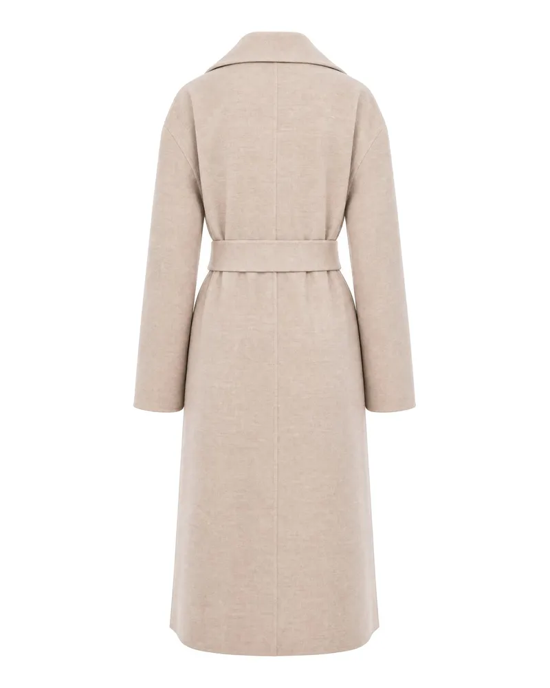 Fabiana Filippi Virgin Wool Wrap Coat — Beige Beige
