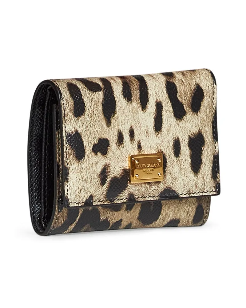 Dolce & Gabbana Women's Wallet Leopard-Print Dauphine Calf Leather Multicolour & Purses Multicolor