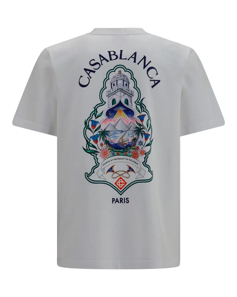 Casablanca Paris Screen-Printed Arch Motif T-Shirt — White White