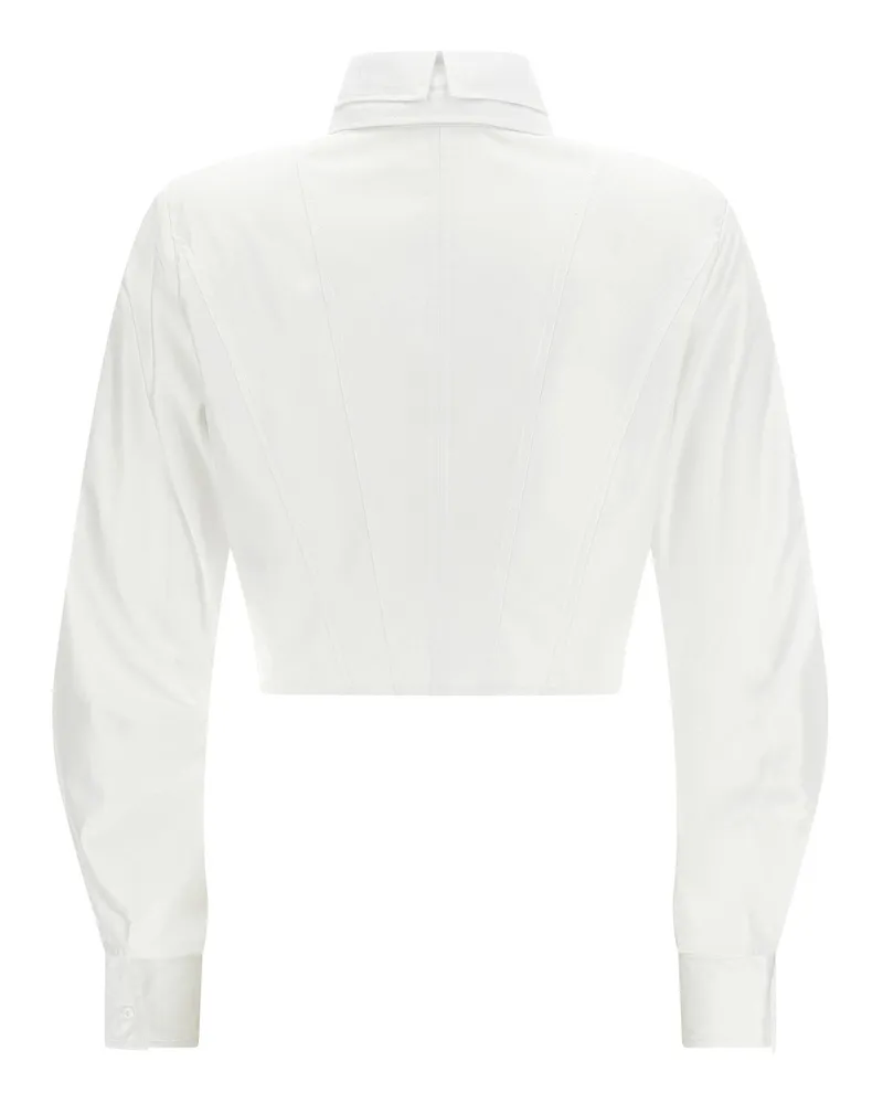 Elisabetta Franchi Gold-Embellished Double-Layer Collar Blouse — White White