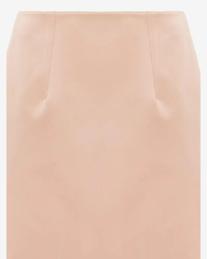 Chloé Women's Short Duchesse Satin Piped Skirt Rose Dust Pink