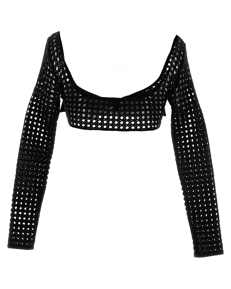Giambattista Valli Women's Black Polyester Long Sleeve T-Shirt Black