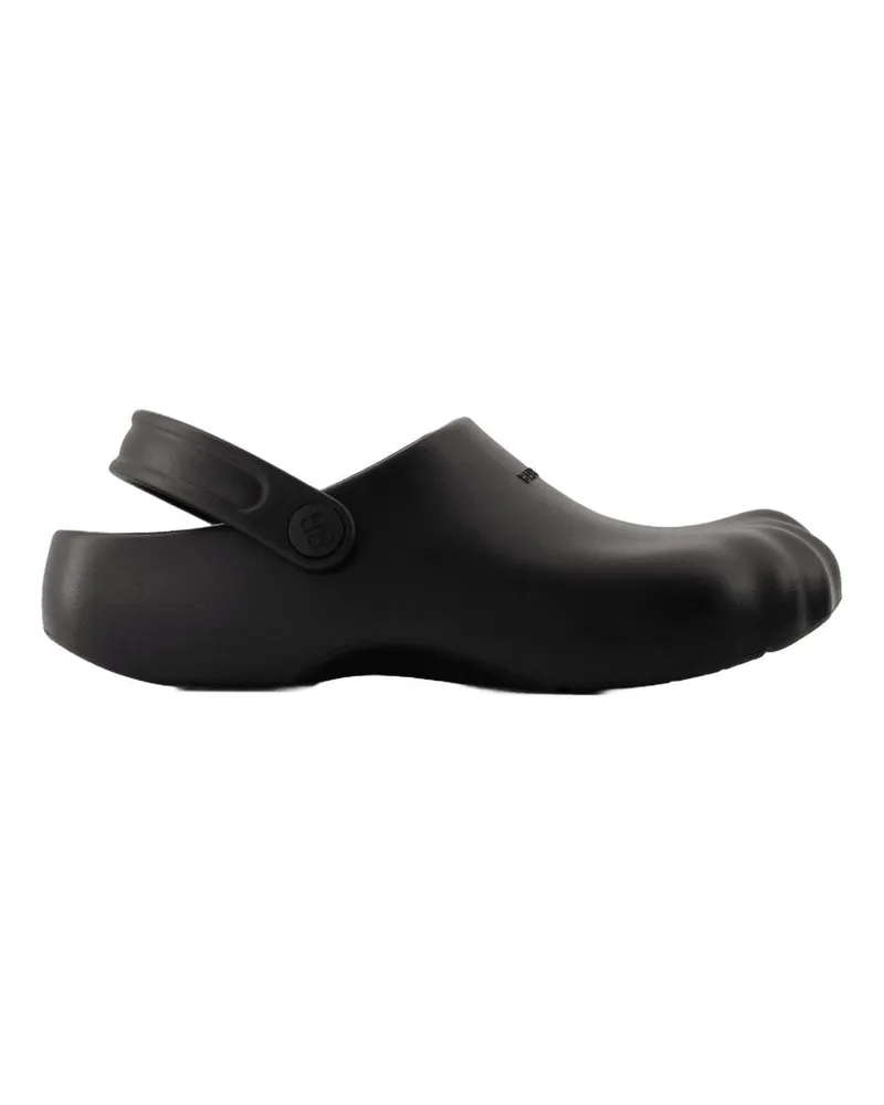 Balenciaga Unisex Sunday Molded Sandals -  Synthetic Black Shoes Mules Black