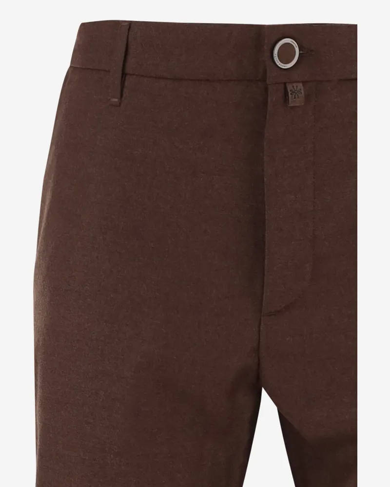Jacob Cohën Stretch Wool Trousers — Brown Brown