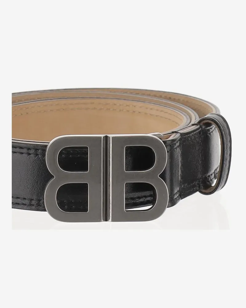 Balenciaga Women's Soft Bb Belt Black Lambskin Black