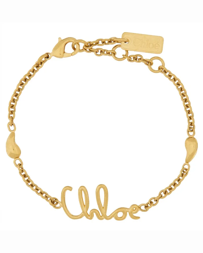 Chloé Logo Charm Bracelet — Gold Gold