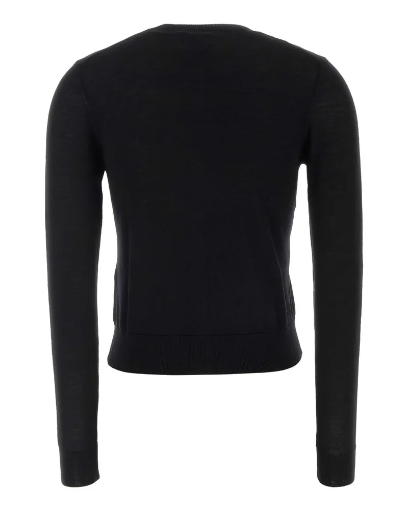 Ralph Lauren Women's Wool Button-Front Cardigan Black Black
