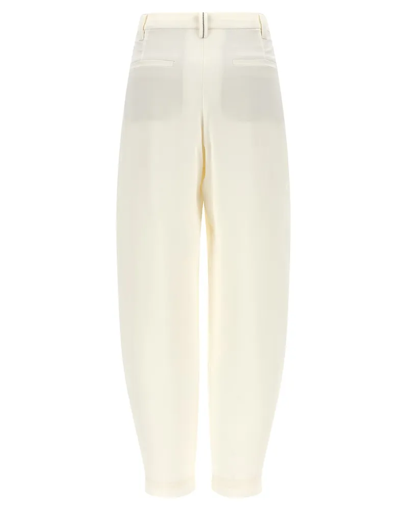 Brunello Cucinelli Women's Beige Viscose Casual Pants Beige
