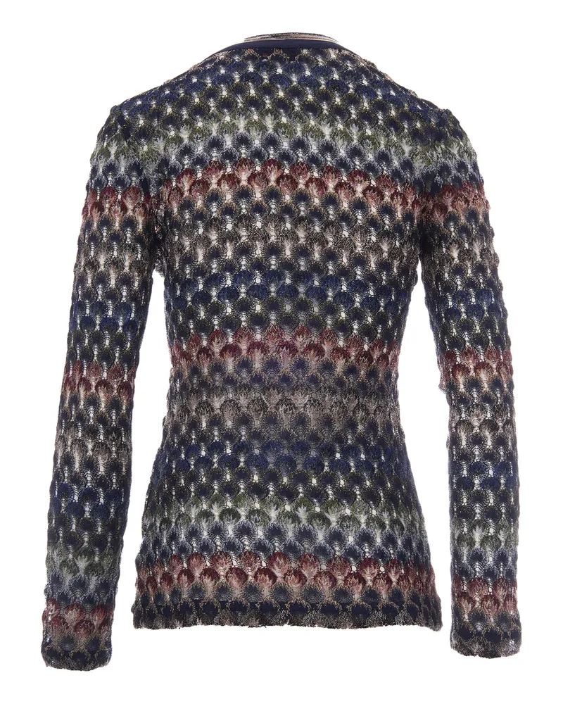 Missoni Women's Knit Top Multi Dark Version Viscose Metal Jumpers Sweater Navy