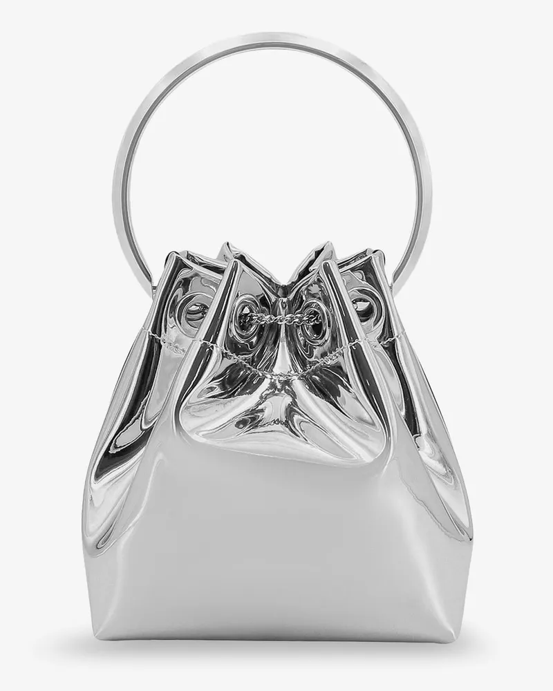 Jimmy Choo Women's Bucket Bag Bonbon Mirrored Silver Polyester Silver